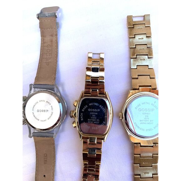 Lot 4 Gossip Quartz Multifunction Watches Day Date 24 Hour Gold Tone Rhinestone - Picture 9 of 11